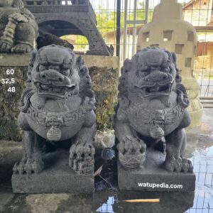 Patung singa samsi batu candi 60 cm