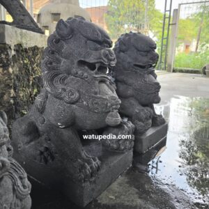 Patung singa samsi 60 cm batu candi