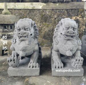 Patung singa samsi 40 cm batu candi