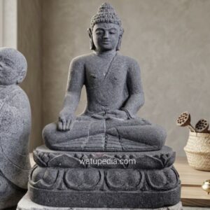 Patung Buddha 55 cm batu candi waramudra