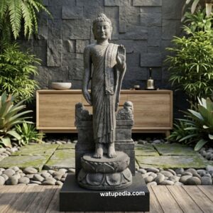 Patung Buddha berdiri 80 cm batu candi