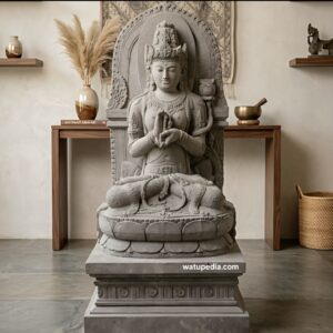 Patung Prajna Paramita batu candi tinggi 130 cm