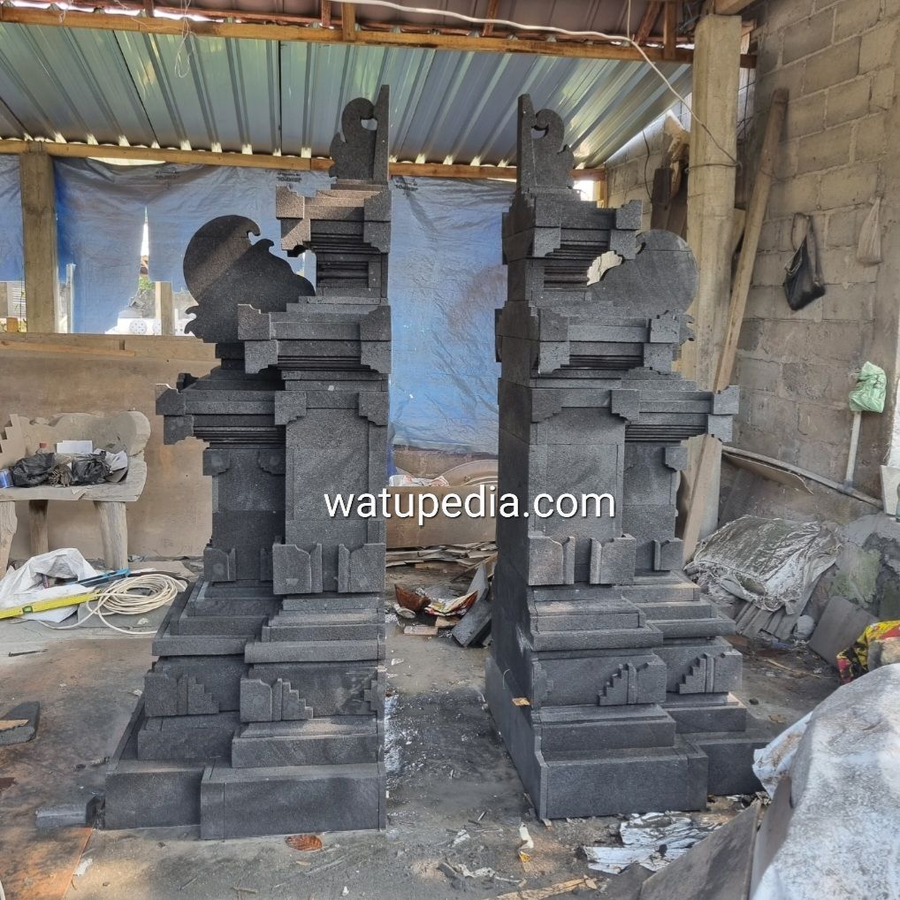 gapura tinggi 2 meter dengan bahan batu tempel