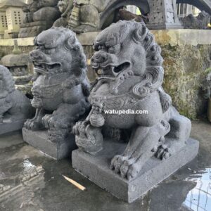 Patung singa samsi batu candi tinggi 60 cm