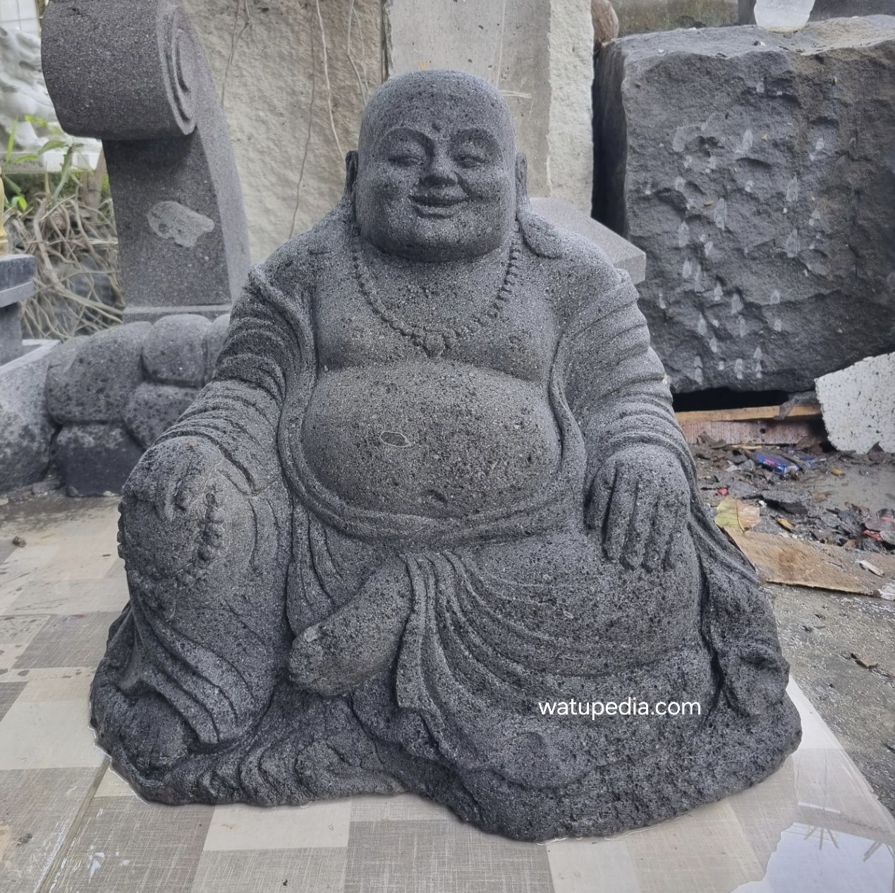 patung budha ketawa tinggi 43 cm