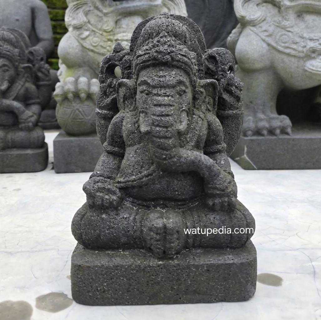 Patung Ganesha mini 30 cm batu candi