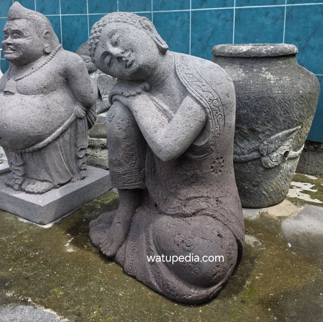 patung buddha duduk tidur 60 cm