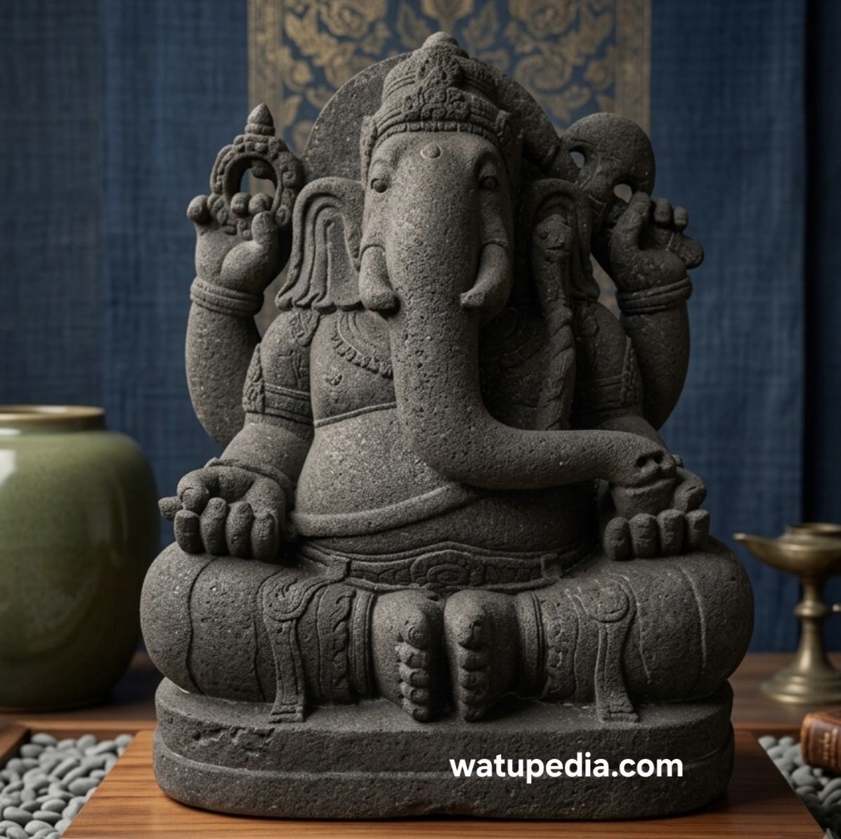 Patung Ganesha batu candi tinggi 80 cm