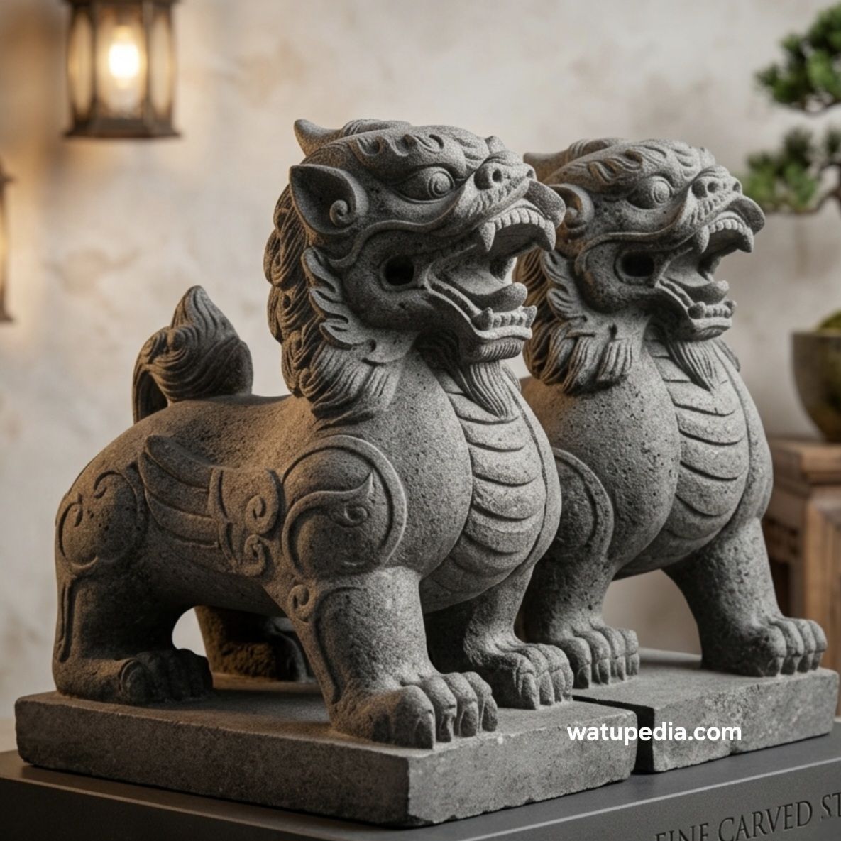 Patung pixiu tinggi 60 cm batu candi